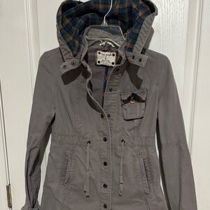 Gray Hooded Women's Free People Plaid Jacket